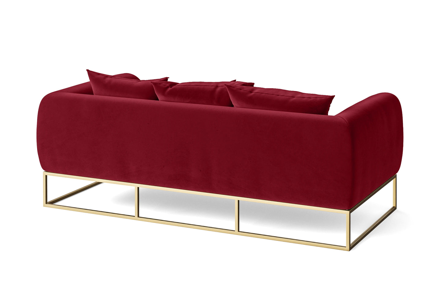 Mazara 3 Seater Sofa Red Velvet