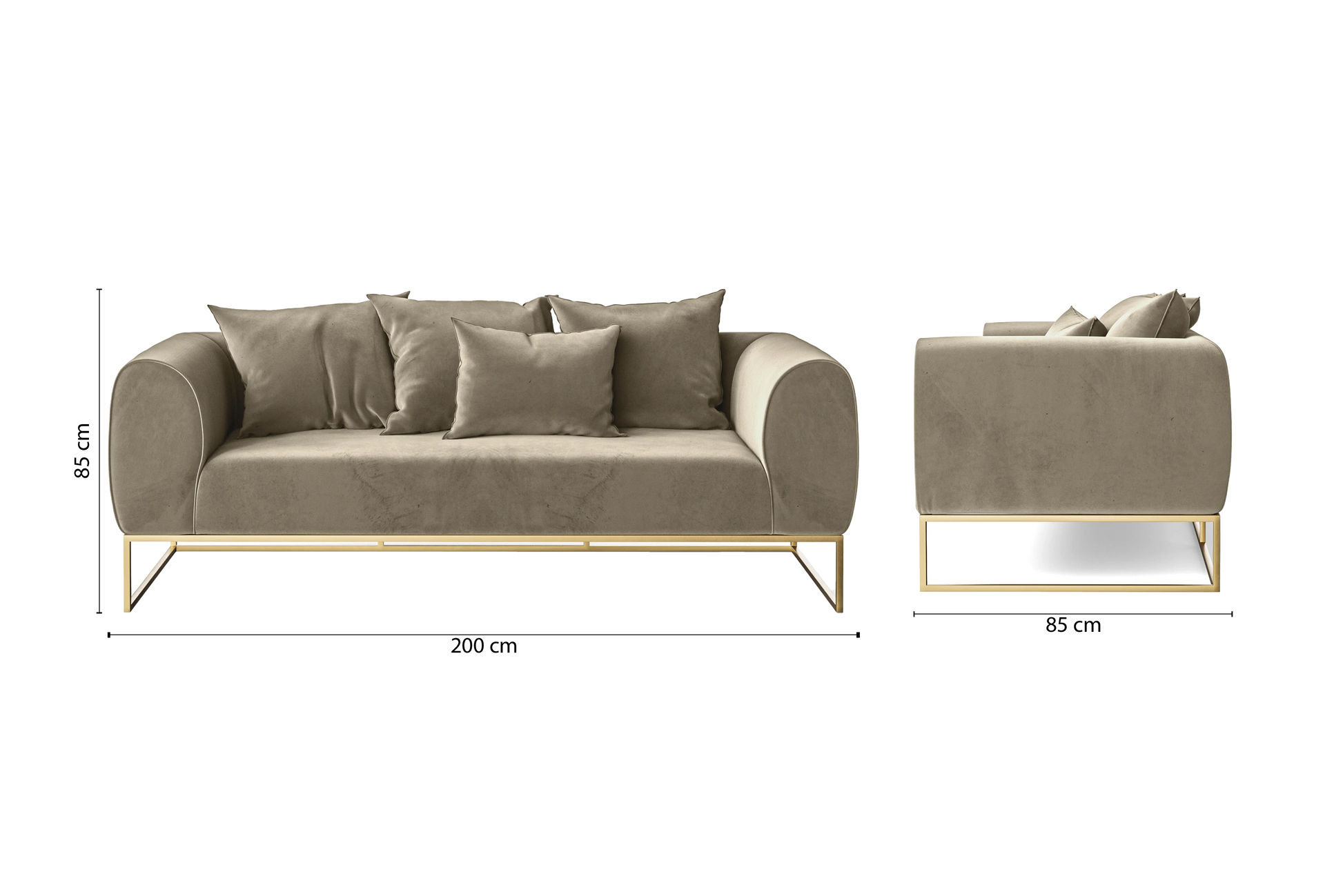 Mazara 3 Seater Sofa Sand Velvet