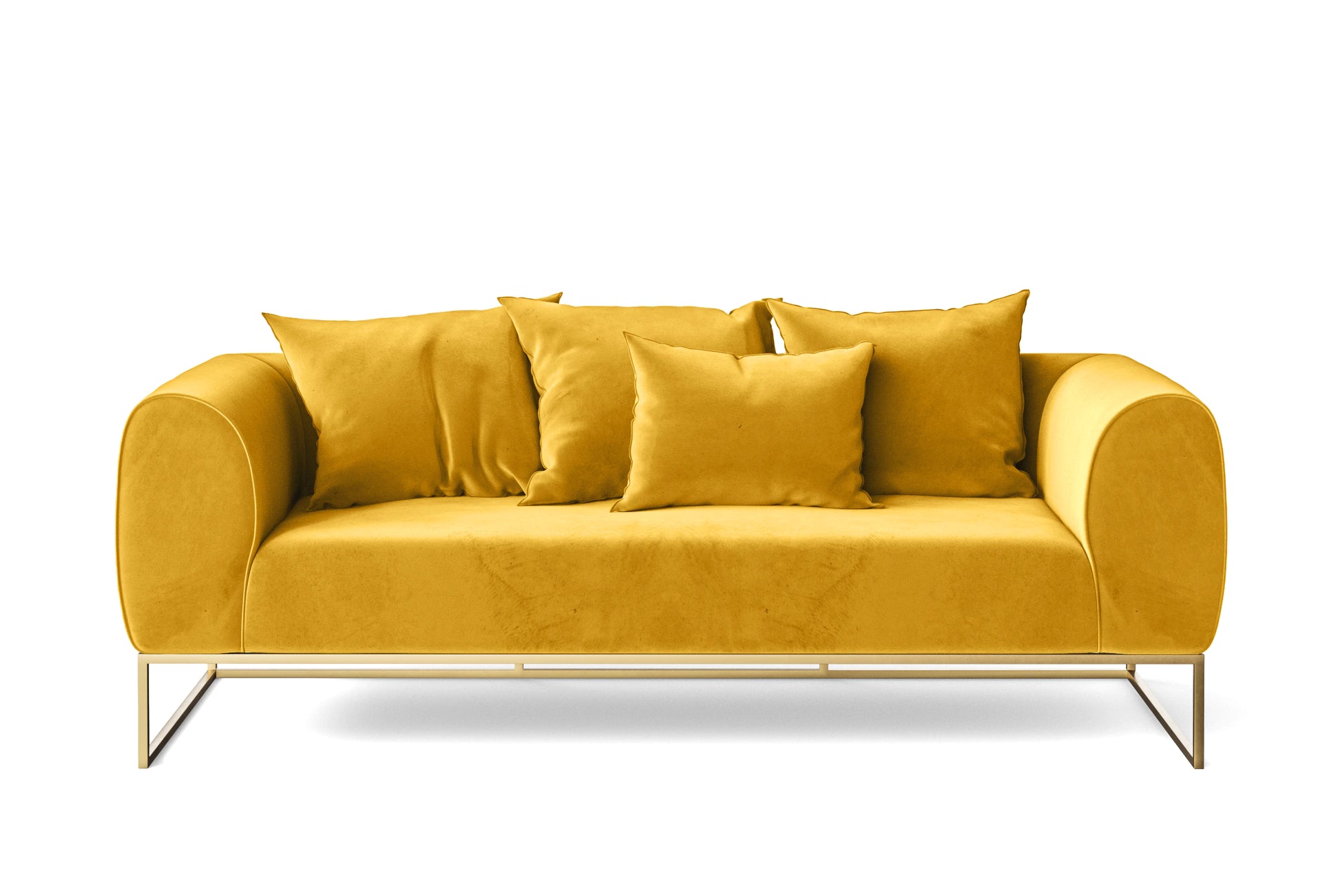 Mazara 3 Seater Sofa Yellow Velvet