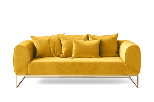 Mazara 3 Seater Sofa Yellow Velvet