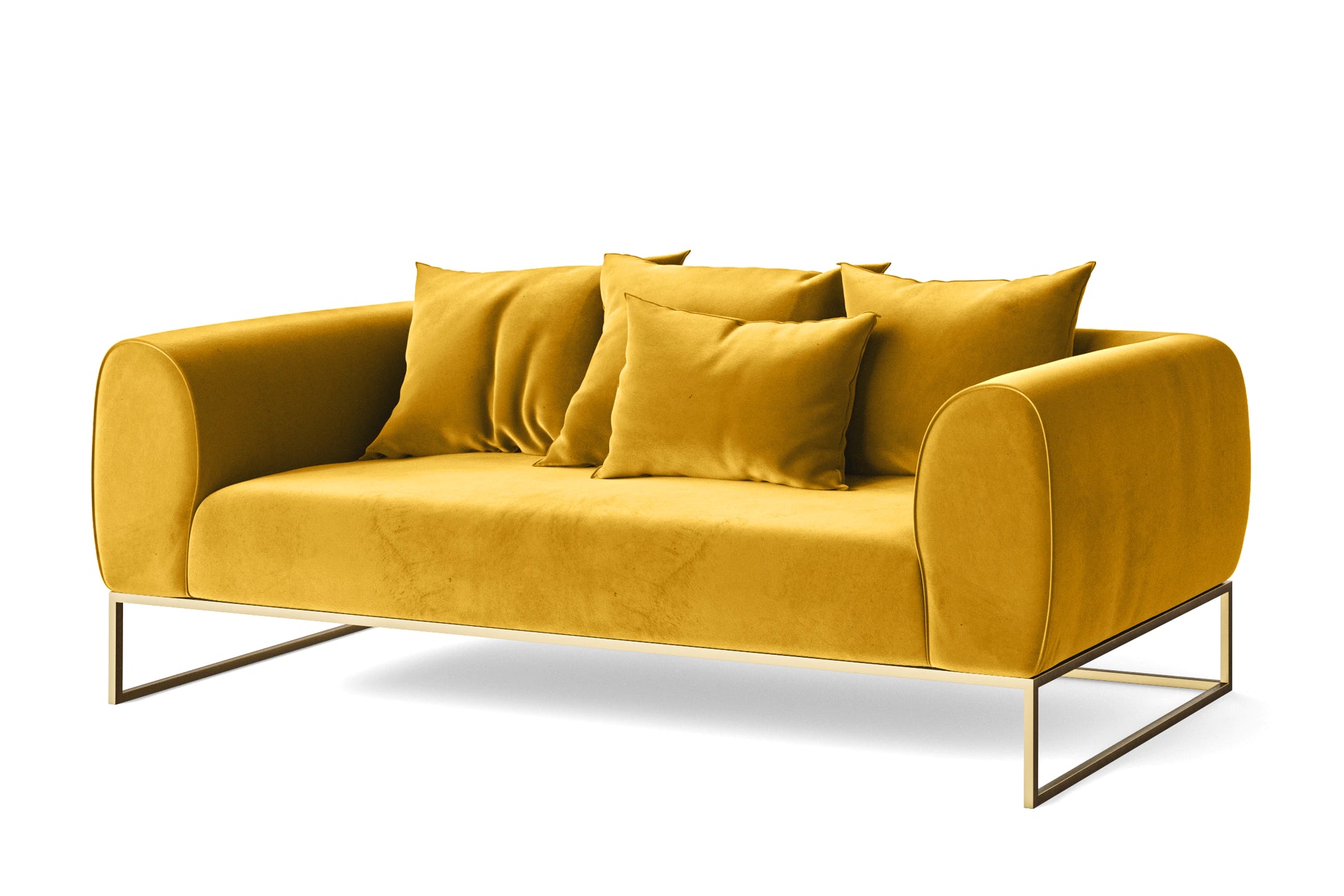 Mazara 3 Seater Sofa Yellow Velvet