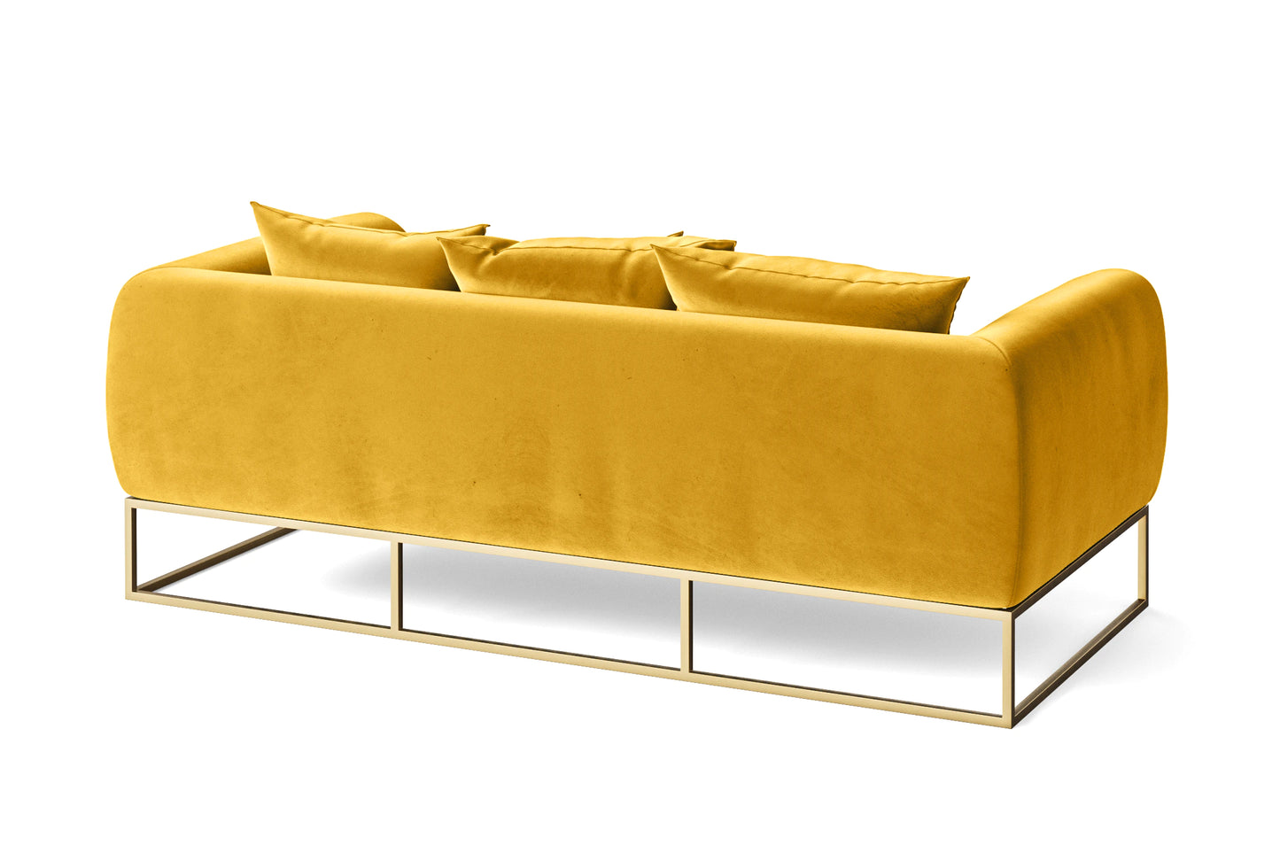 Mazara 3 Seater Sofa Yellow Velvet