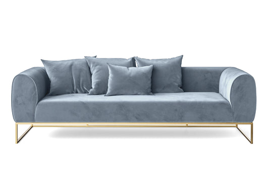 Mazara 4 Seater Sofa Baby Blue Velvet