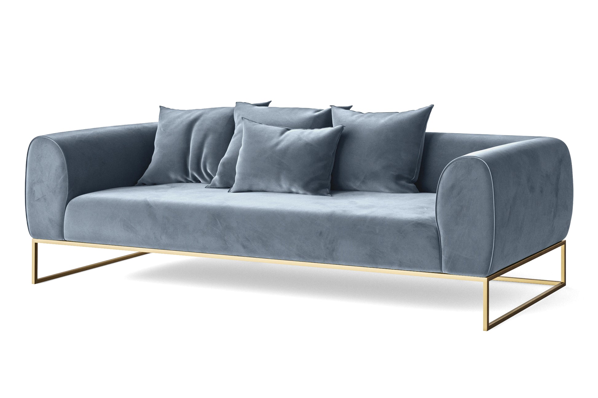 Mazara 4 Seater Sofa Baby Blue Velvet