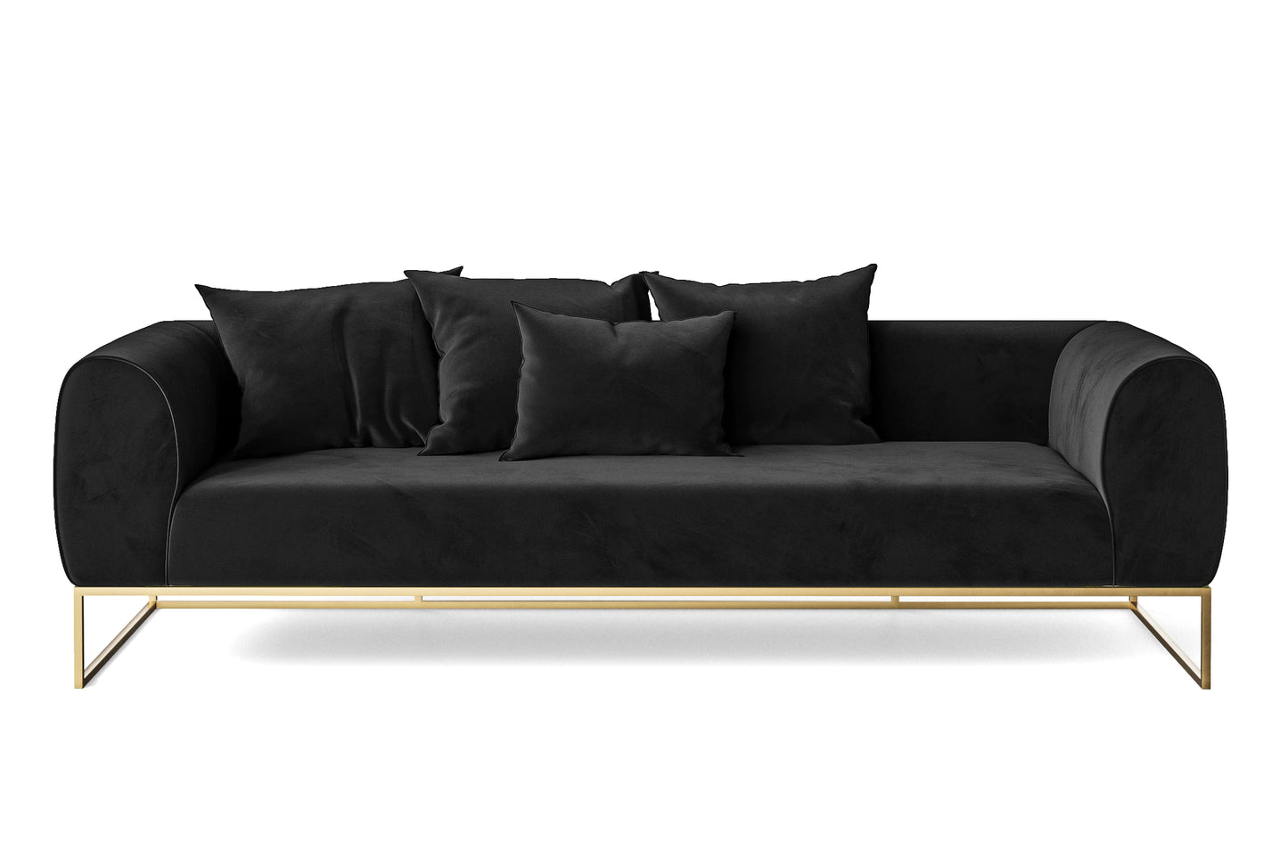 Mazara 4 Seater Sofa Black Velvet