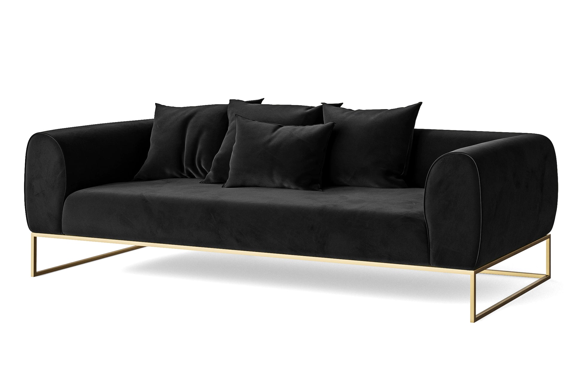 Mazara 4 Seater Sofa Black Velvet