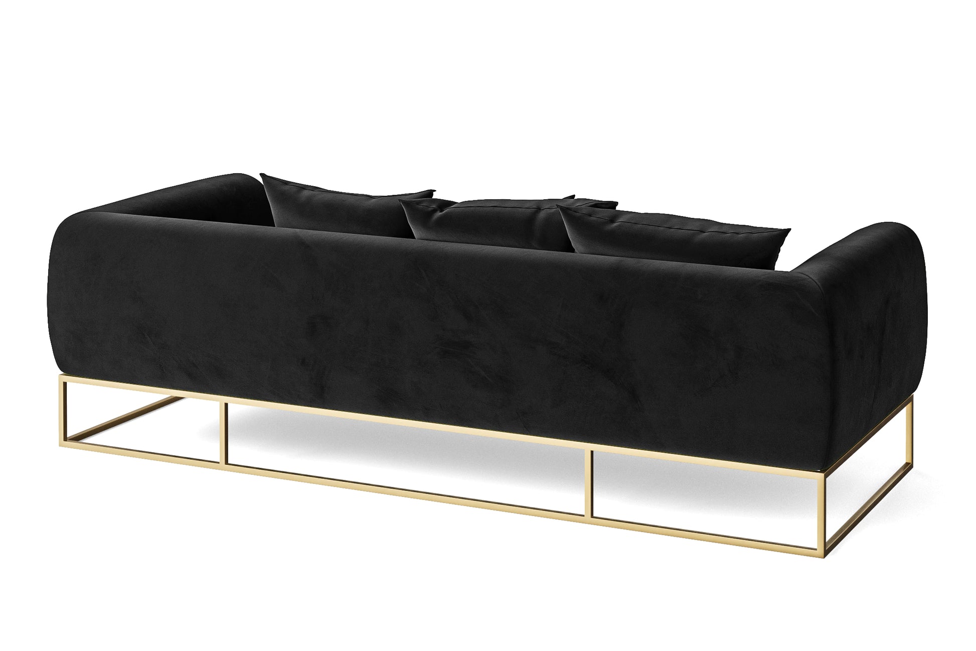 Mazara 4 Seater Sofa Black Velvet