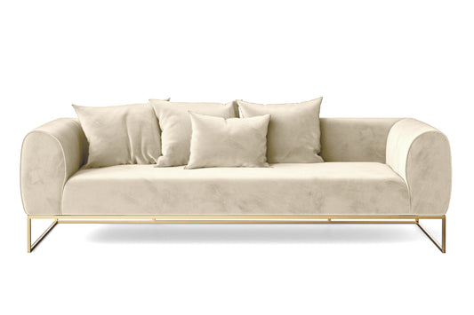 Mazara 4 Seater Sofa Cream Velvet