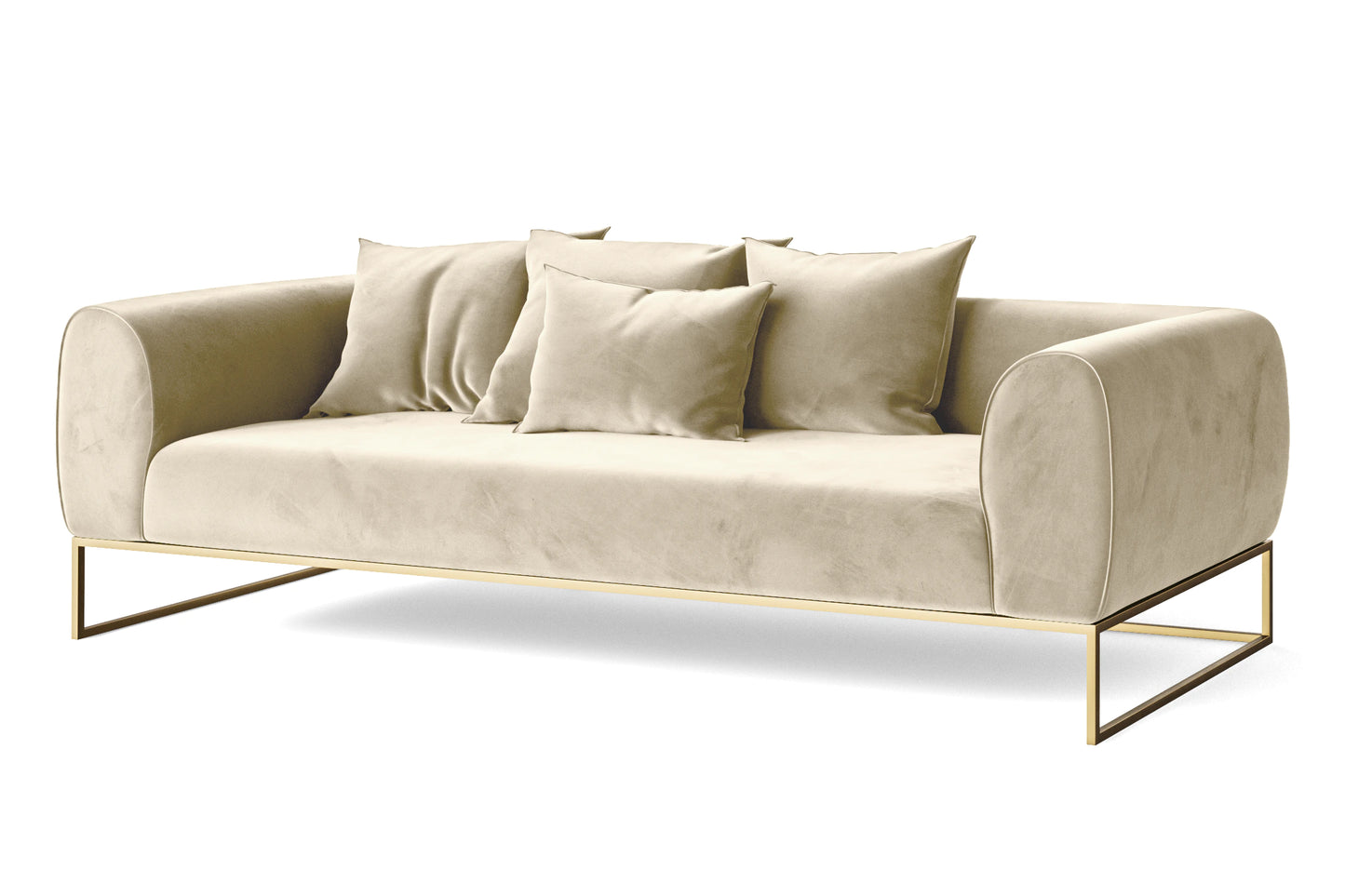 Mazara 4 Seater Sofa Cream Velvet