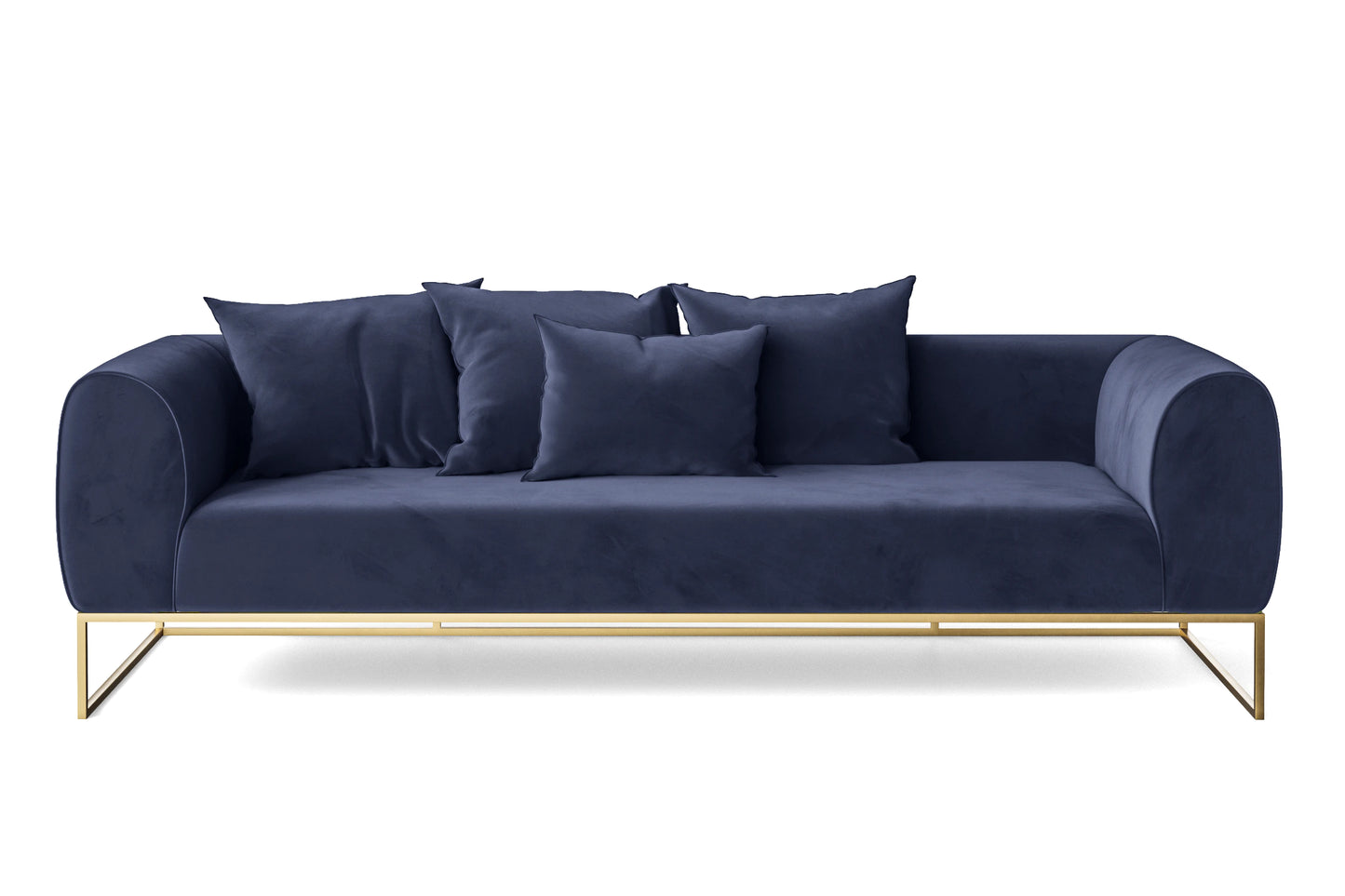 Mazara 4 Seater Sofa Dark Blue Velvet