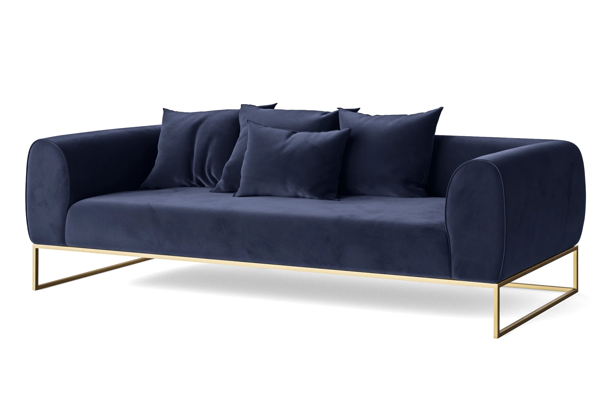 Mazara 4 Seater Sofa Dark Blue Velvet