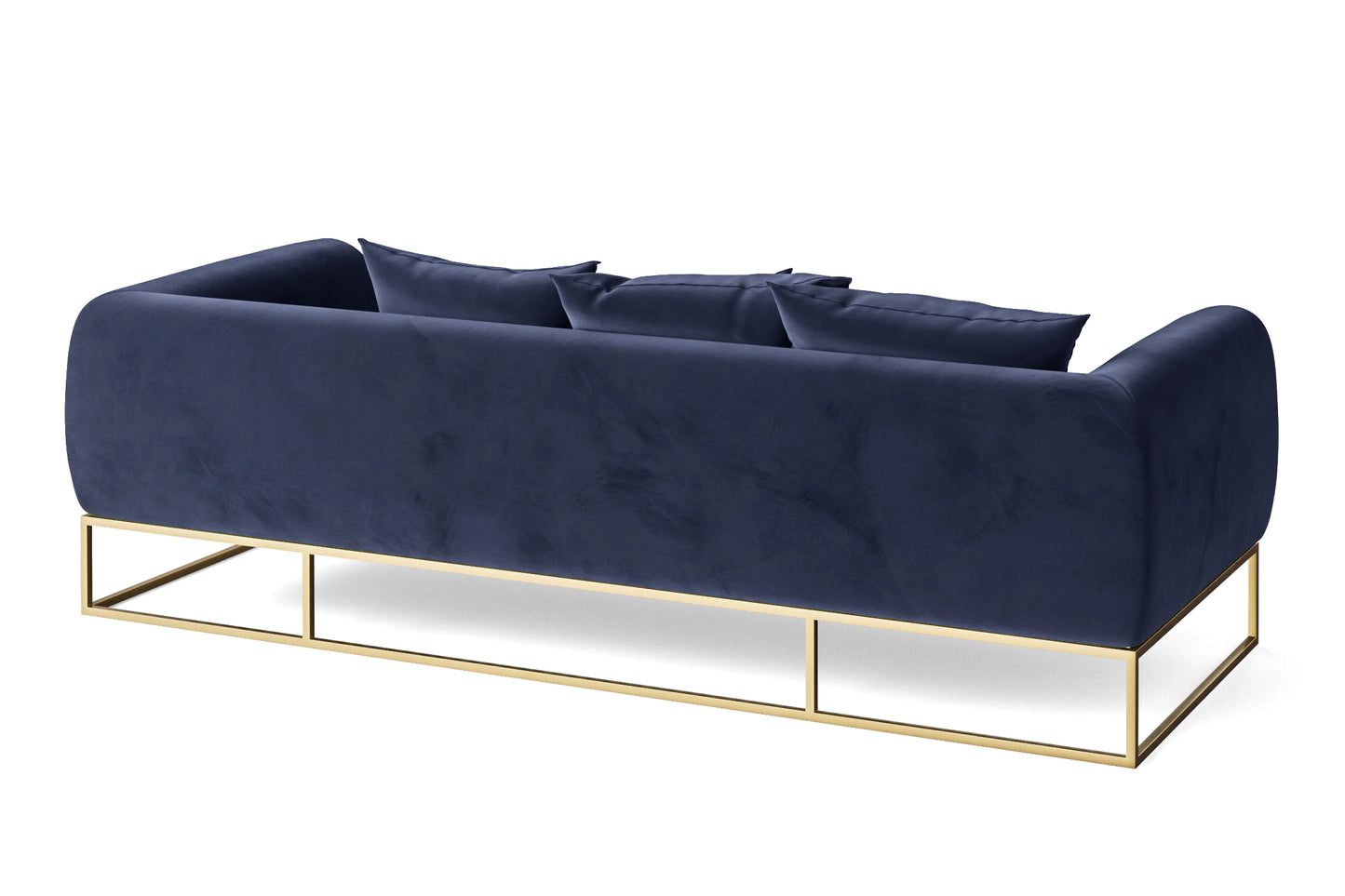 Mazara 4 Seater Sofa Dark Blue Velvet