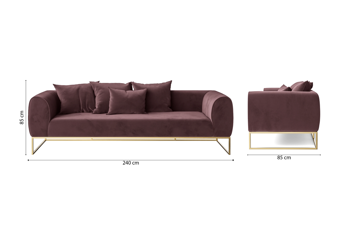 Mazara 4 Seater Sofa Grape Velvet