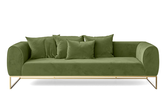 Mazara 4 Seater Sofa Lime Velvet