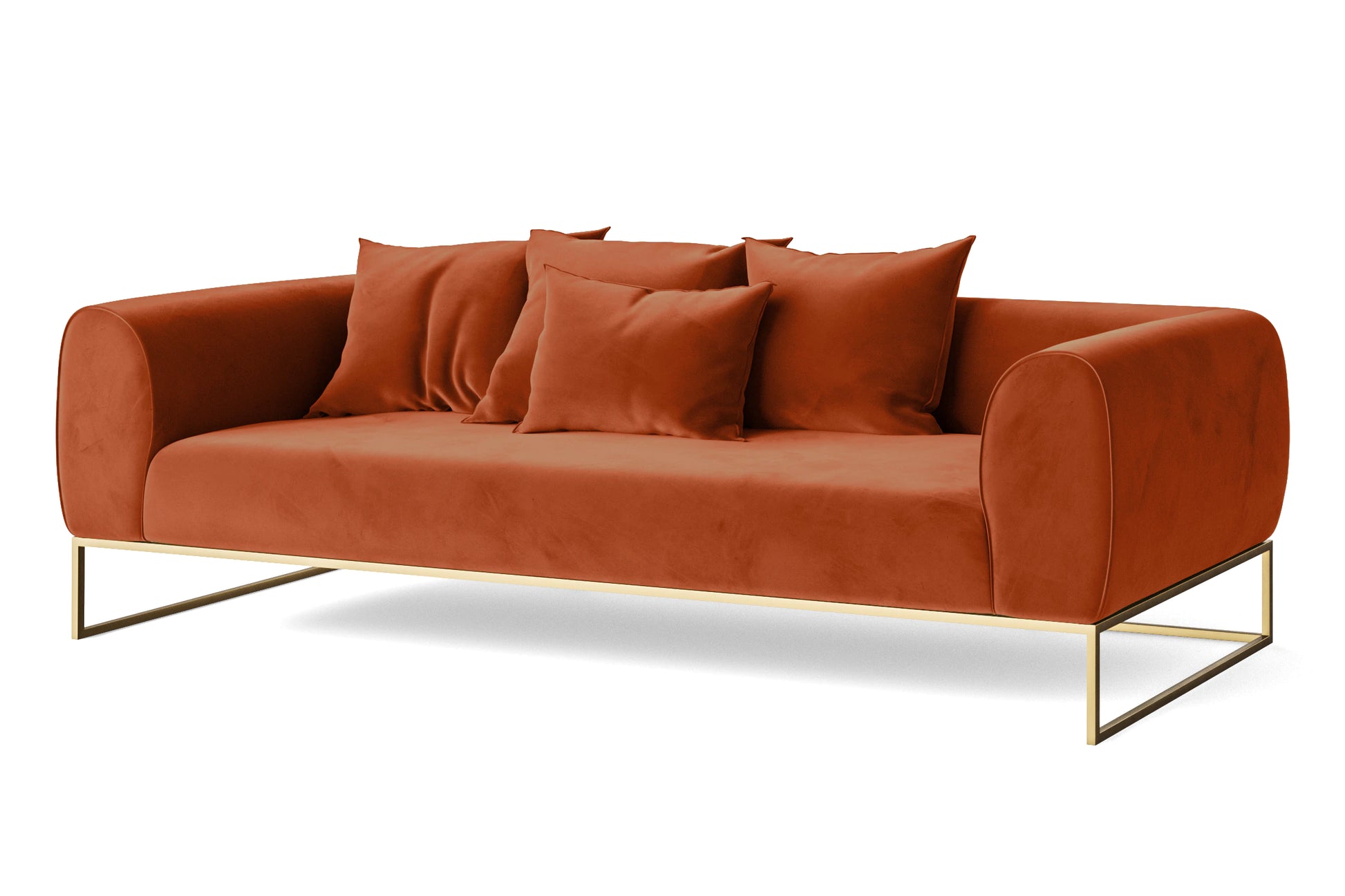 Mazara 4 Seater Sofa Orange Velvet