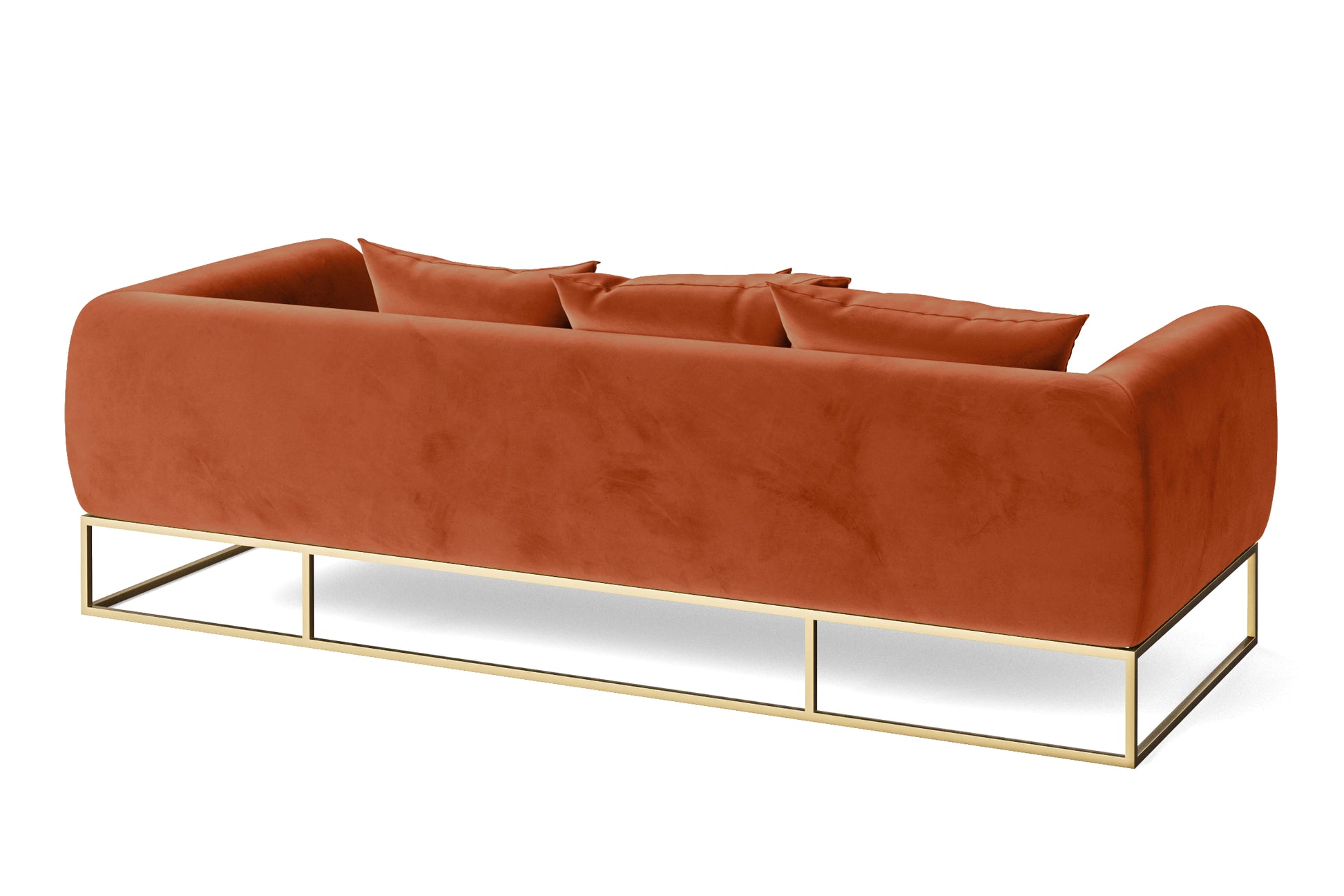 Mazara 4 Seater Sofa Orange Velvet