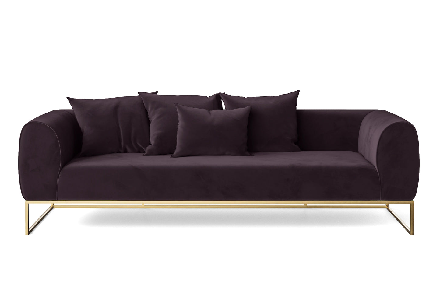 Mazara 4 Seater Sofa Purple Velvet