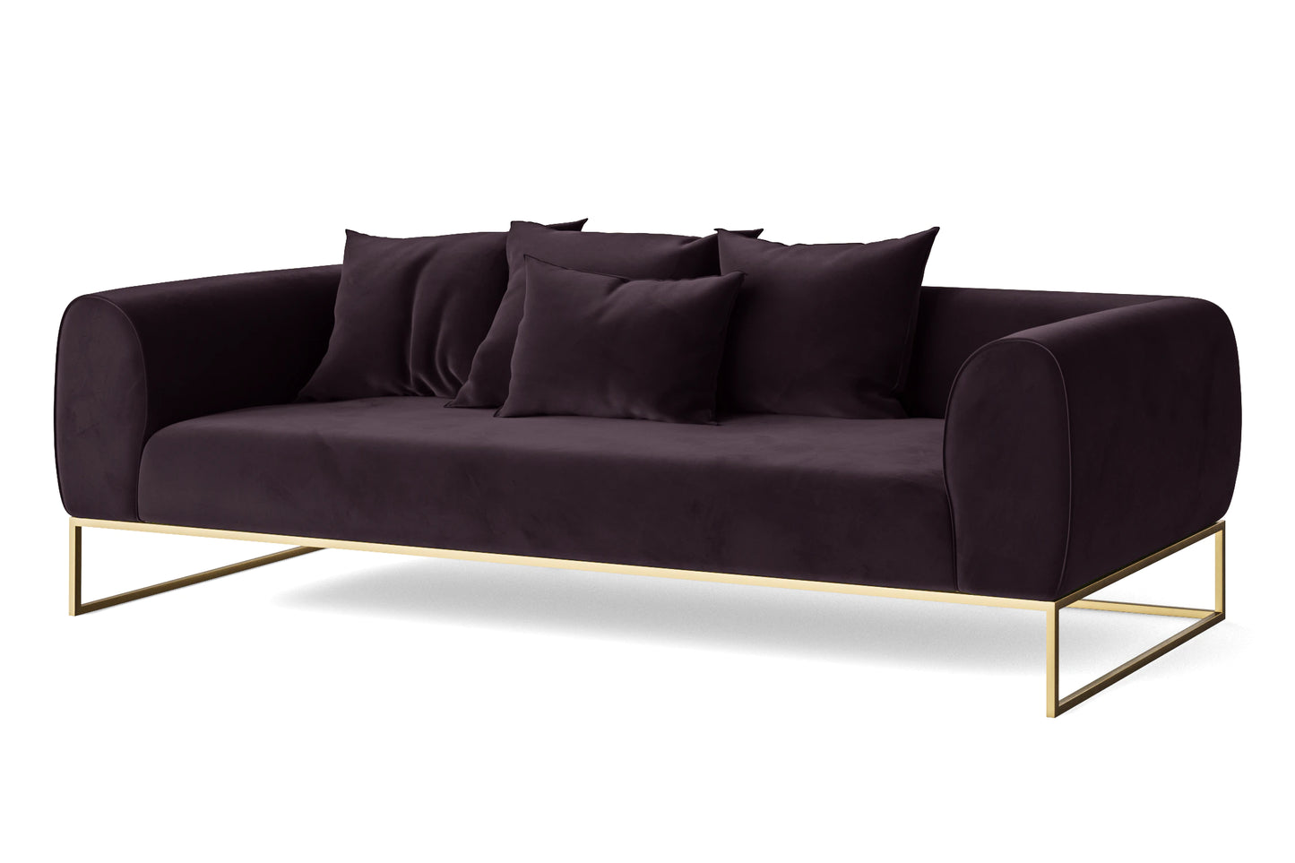 Mazara 4 Seater Sofa Purple Velvet