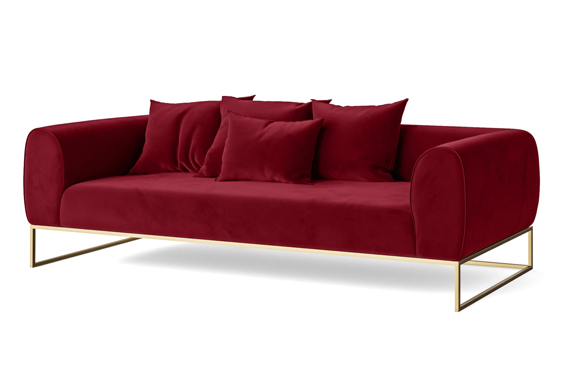 Mazara 4 Seater Sofa Red Velvet