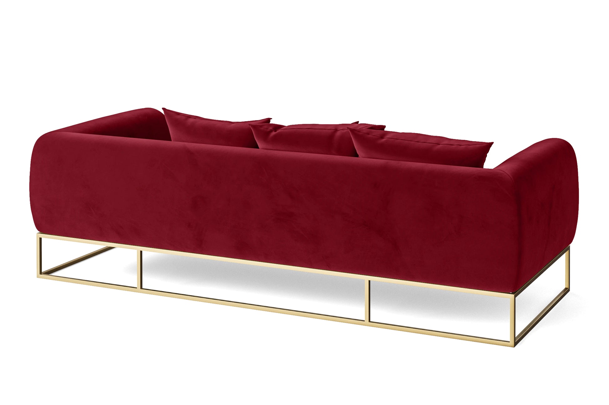 Mazara 4 Seater Sofa Red Velvet