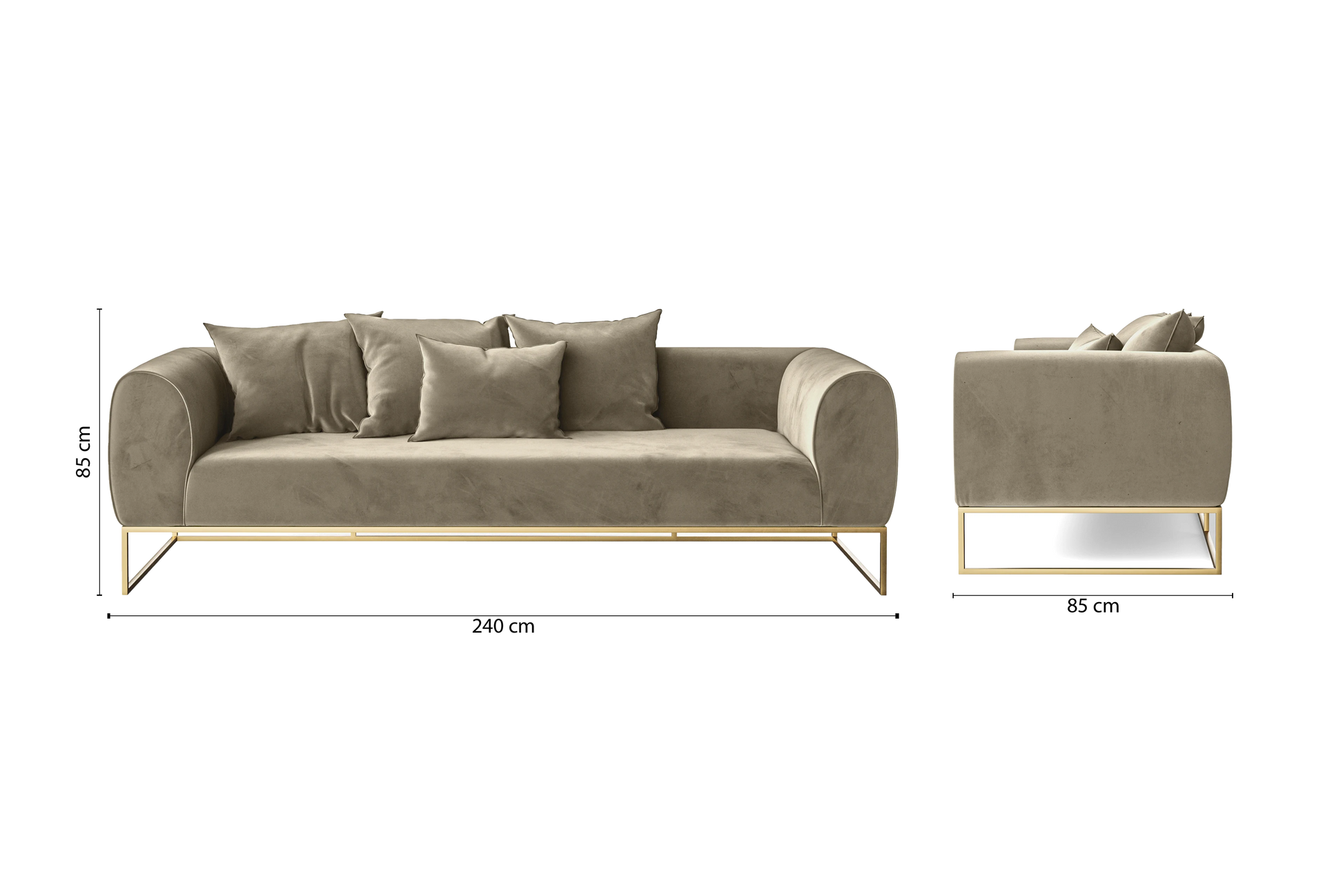 Mazara 4 Seater Sofa Sand Velvet