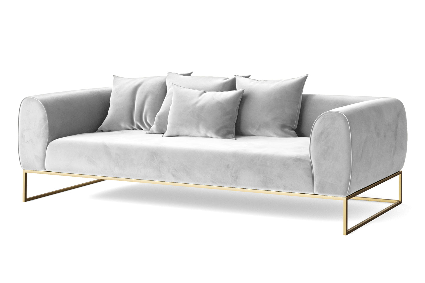 Mazara 4 Seater Sofa White Velvet