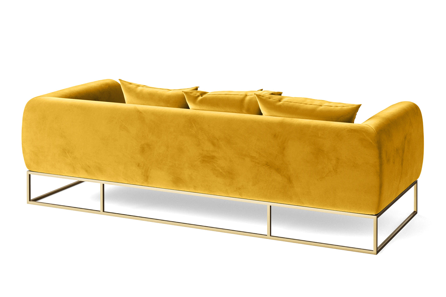 Mazara 4 Seater Sofa Yellow Velvet