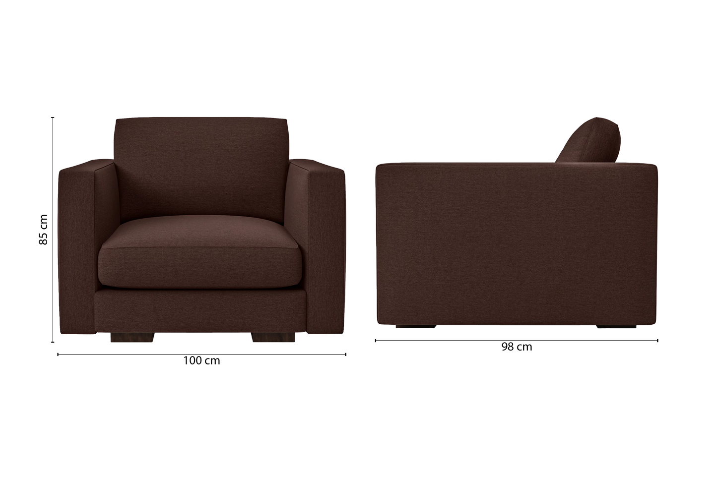 Messina Armchair Coffee Brown Linen Fabric