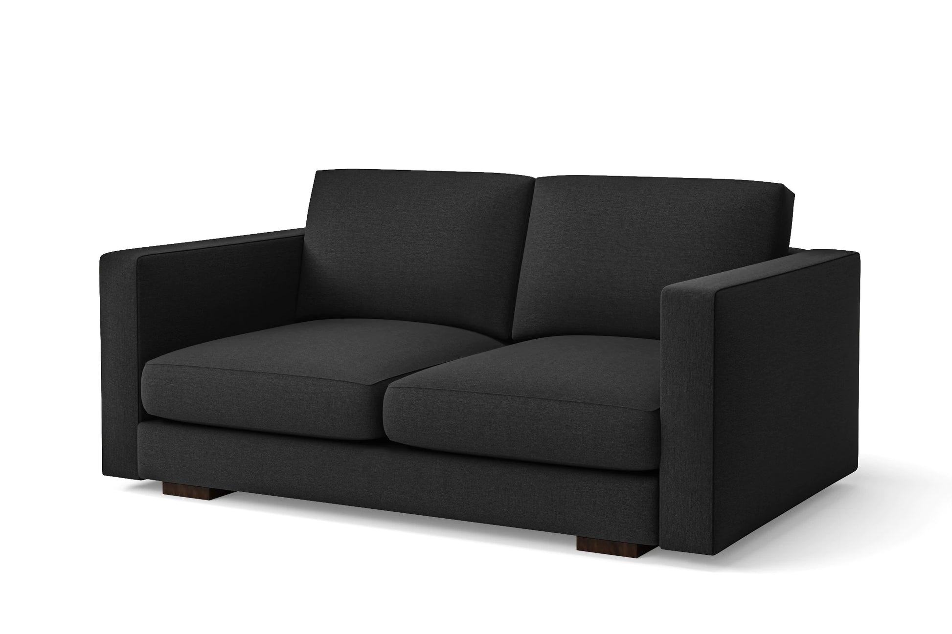 Messina 2 Seater Sofa Black Linen Fabric