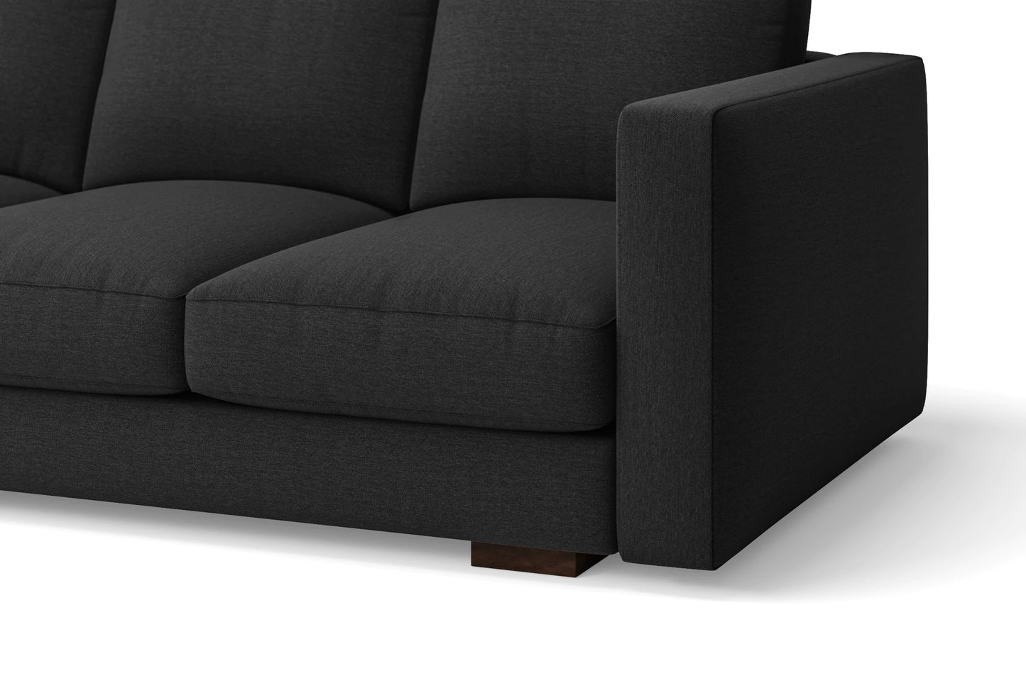 Messina 2 Seater Sofa Black Linen Fabric