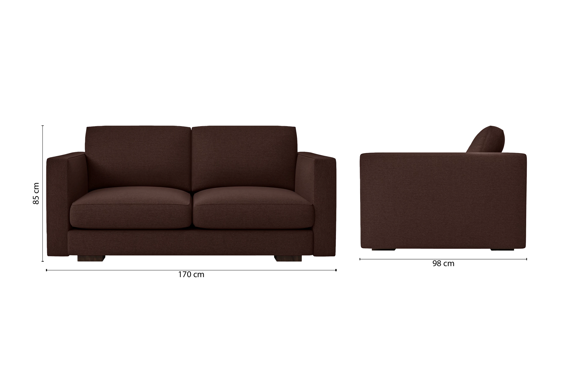 Messina 2 Seater Sofa Coffee Brown Linen Fabric