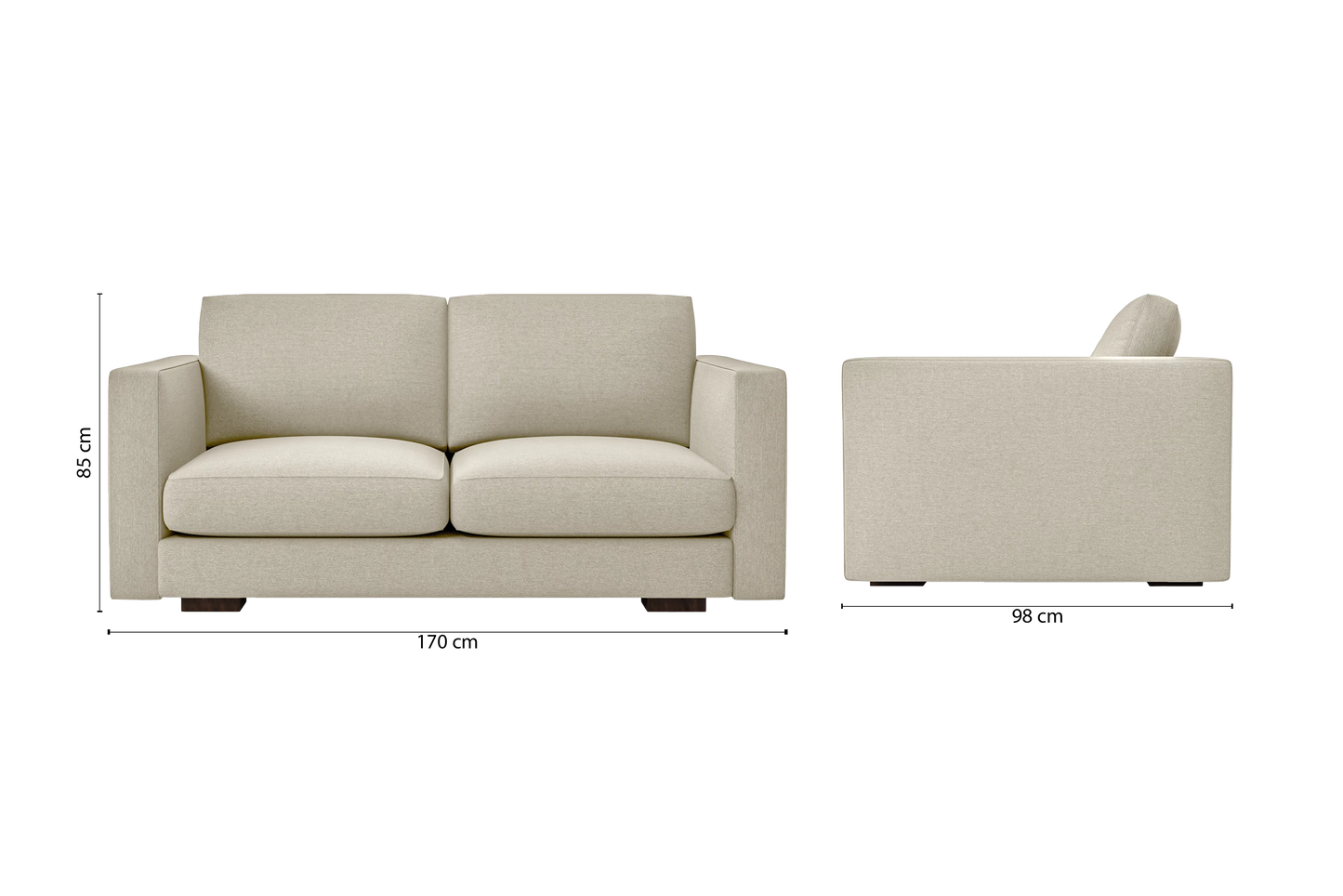 Messina 2 Seater Sofa Cream Linen Fabric