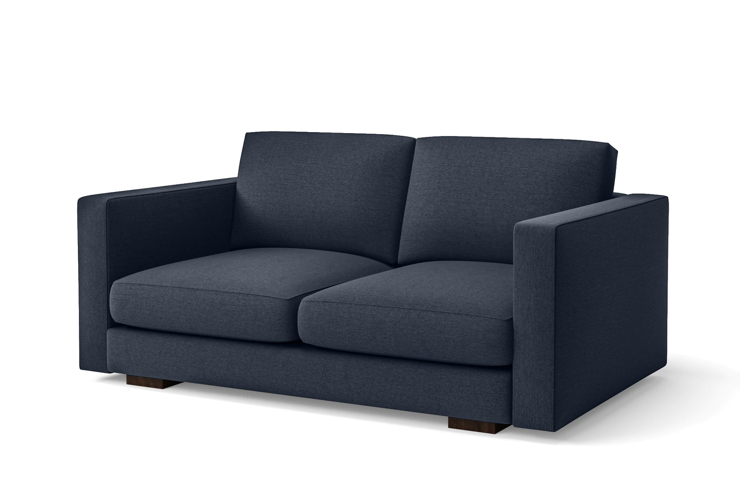 Messina 2 Seater Sofa Dark Blue Linen Fabric