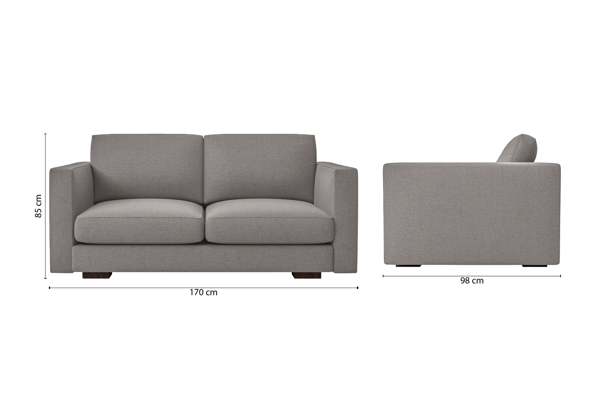 Messina 2 Seater Sofa Grey Linen Fabric