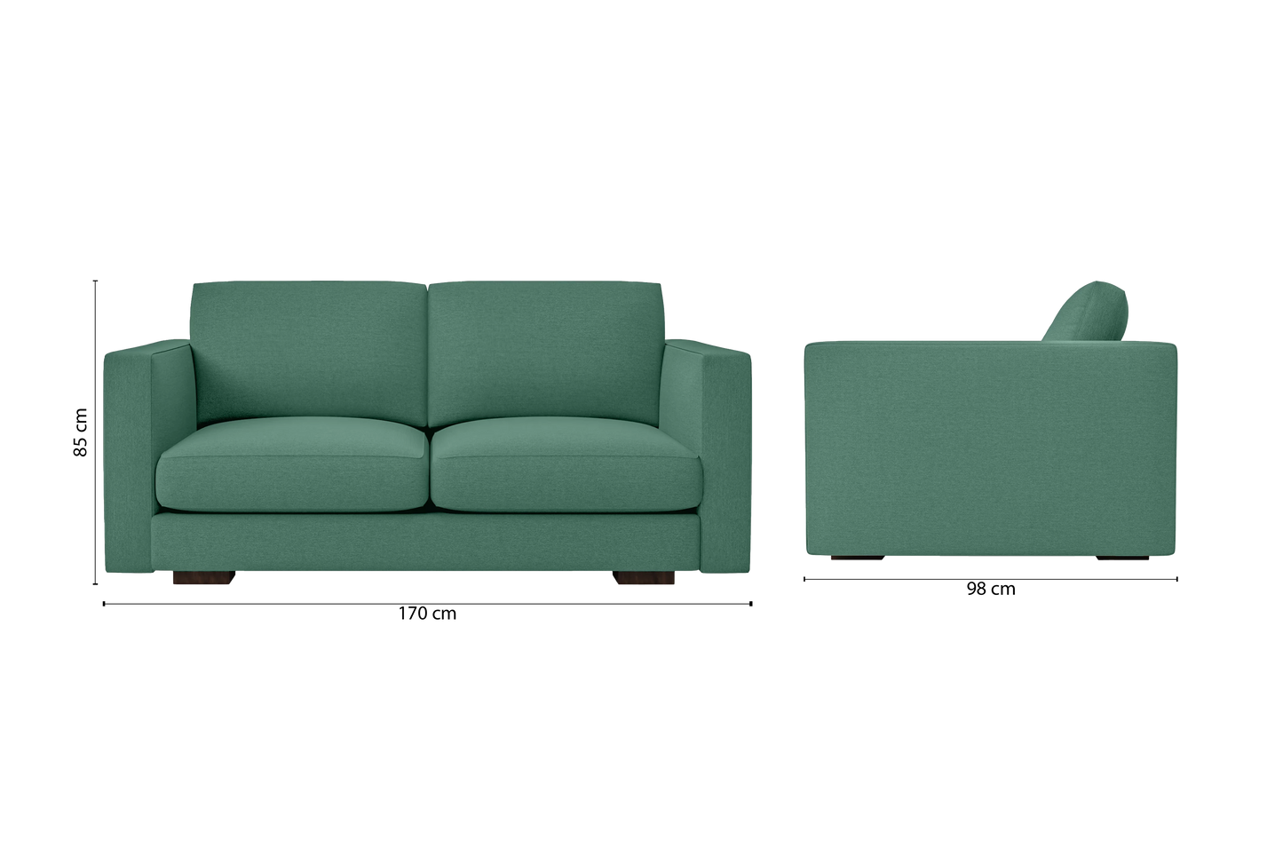 Messina 2 Seater Sofa Mint Green Linen Fabric