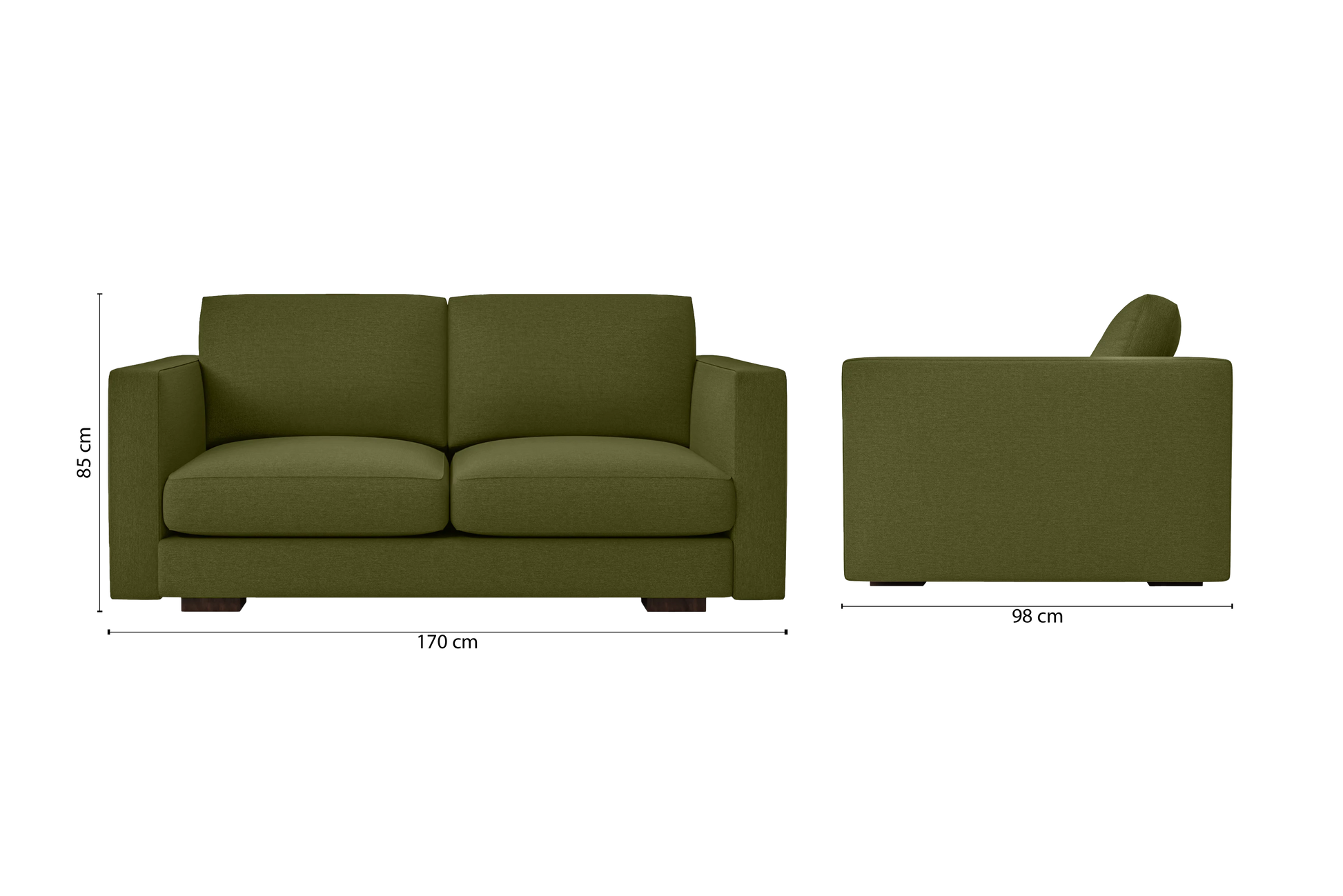 Messina 2 Seater Sofa Olive Linen Fabric