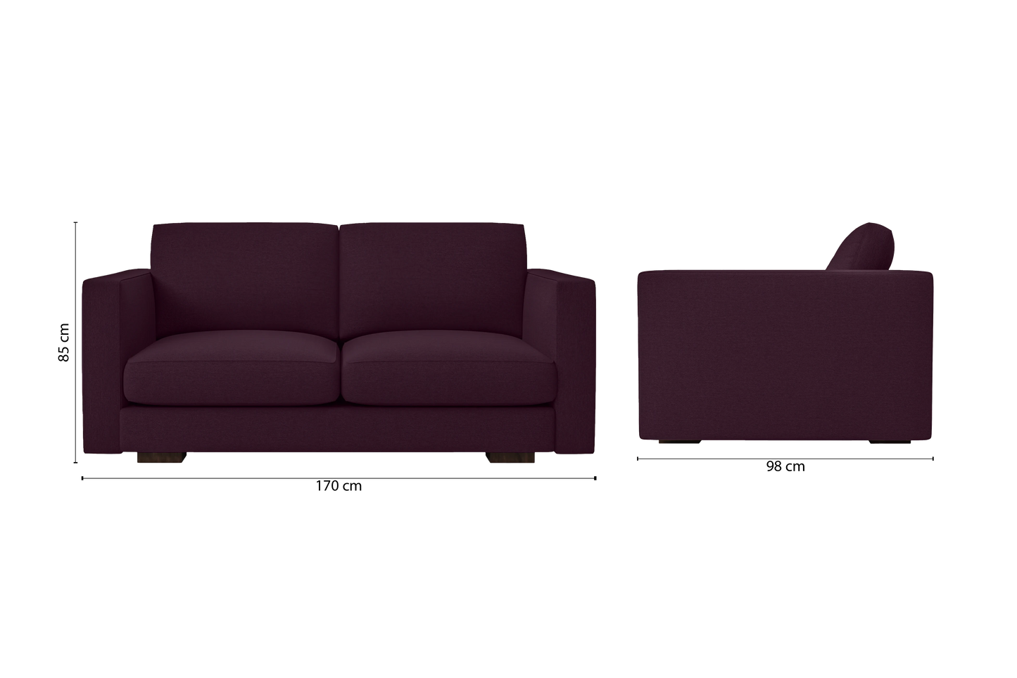 Messina 2 Seater Sofa Purple Linen Fabric