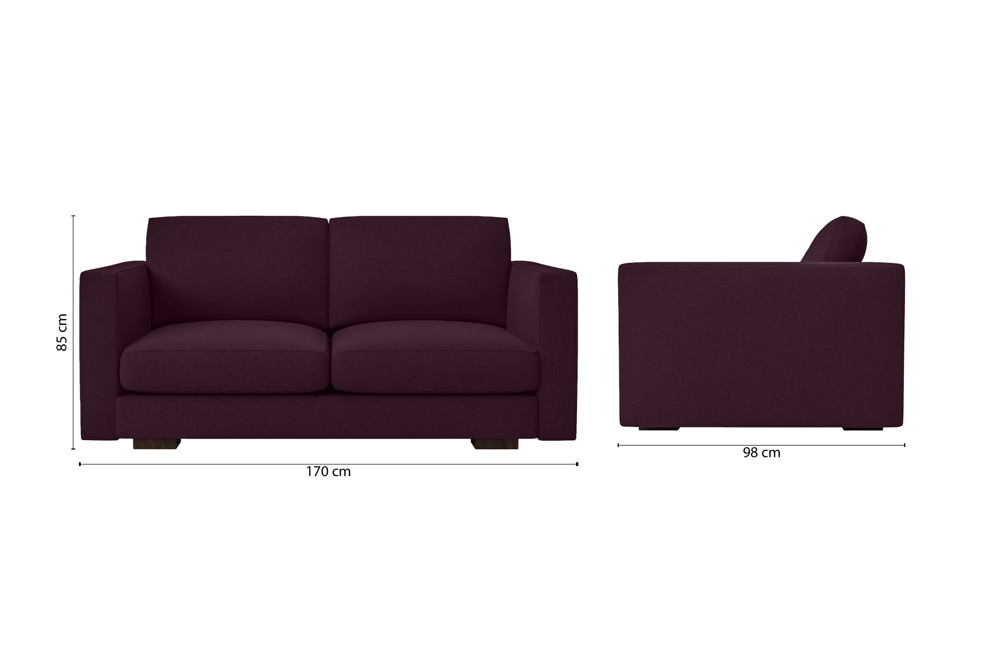 Messina 2 Seater Sofa Purple Linen Fabric