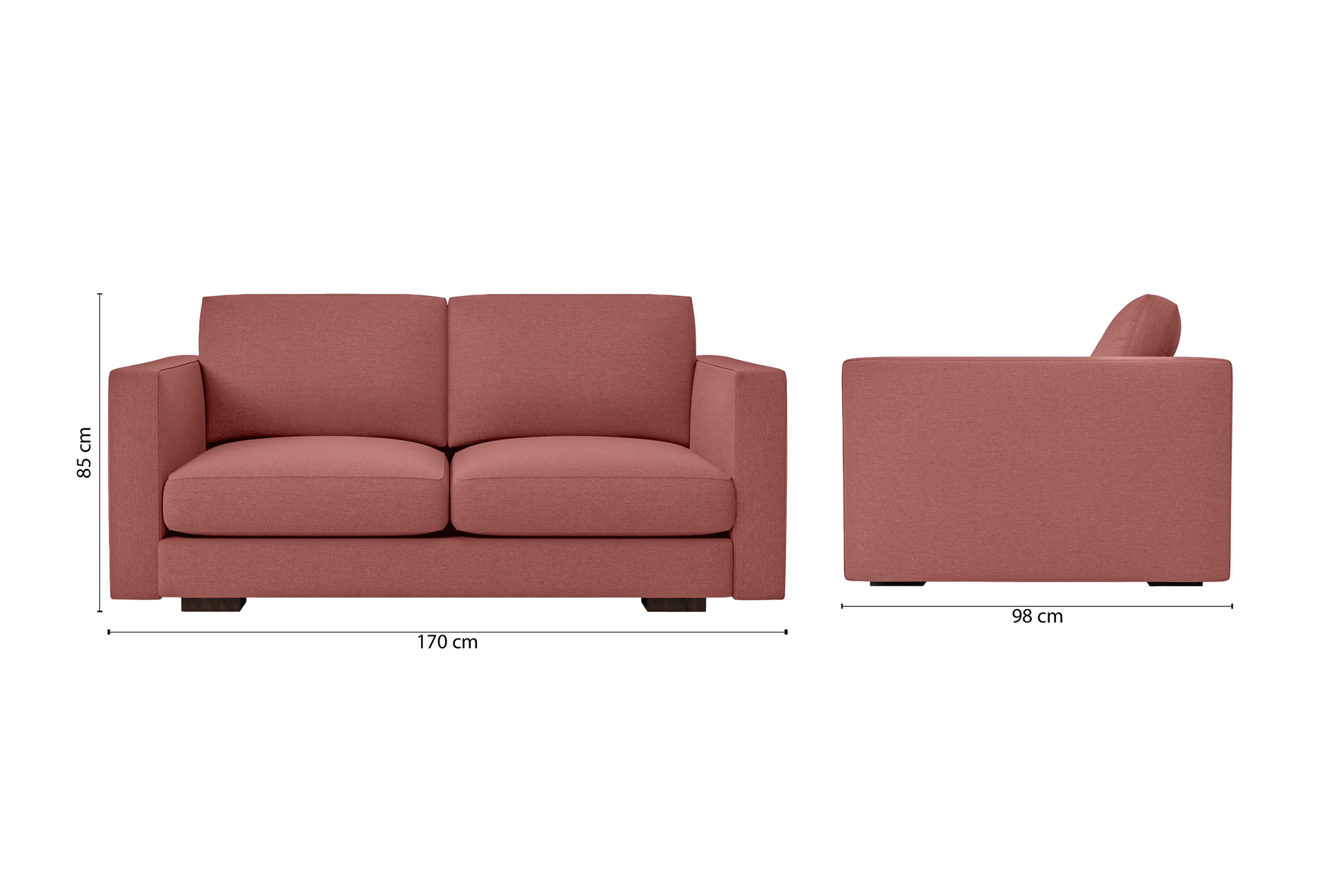 Messina 2 Seater Sofa Rose Pink Linen Fabric