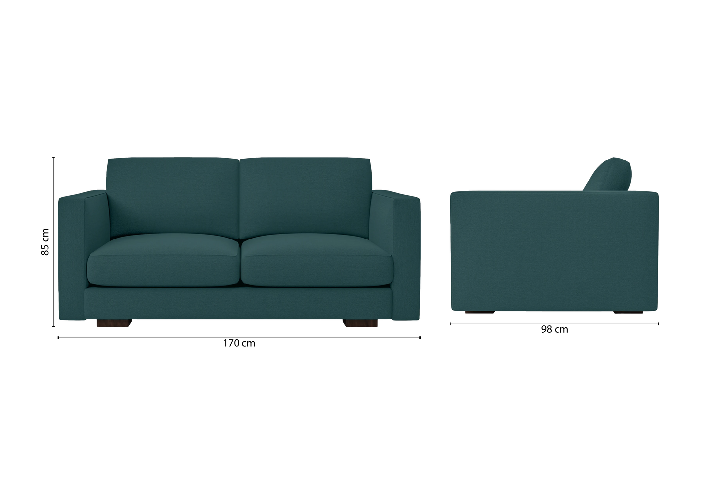 Messina 2 Seater Sofa Teal Linen Fabric