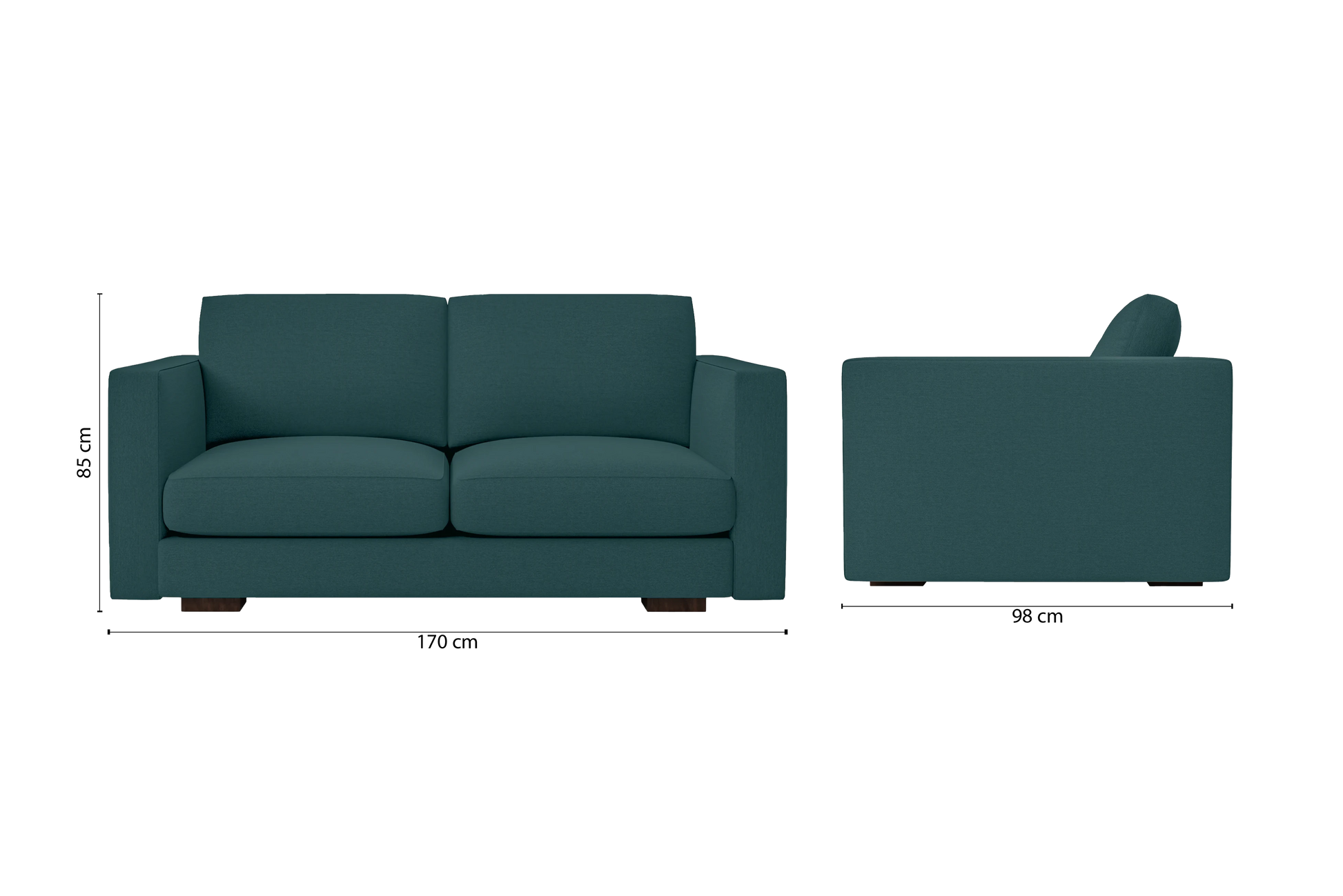 Messina 2 Seater Sofa Teal Linen Fabric