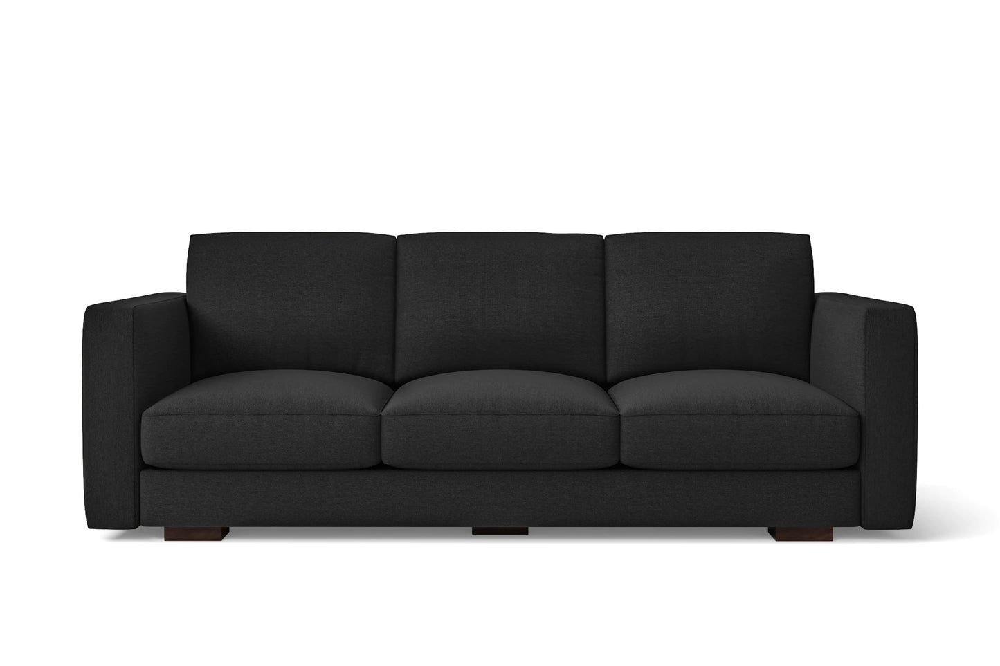 Messina 3 Seater Sofa Black Linen Fabric