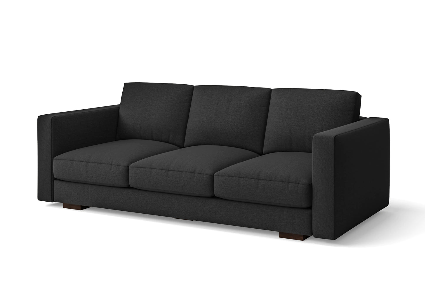 Messina 3 Seater Sofa Black Linen Fabric