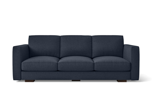 Messina 3 Seater Sofa Dark Blue Linen Fabric