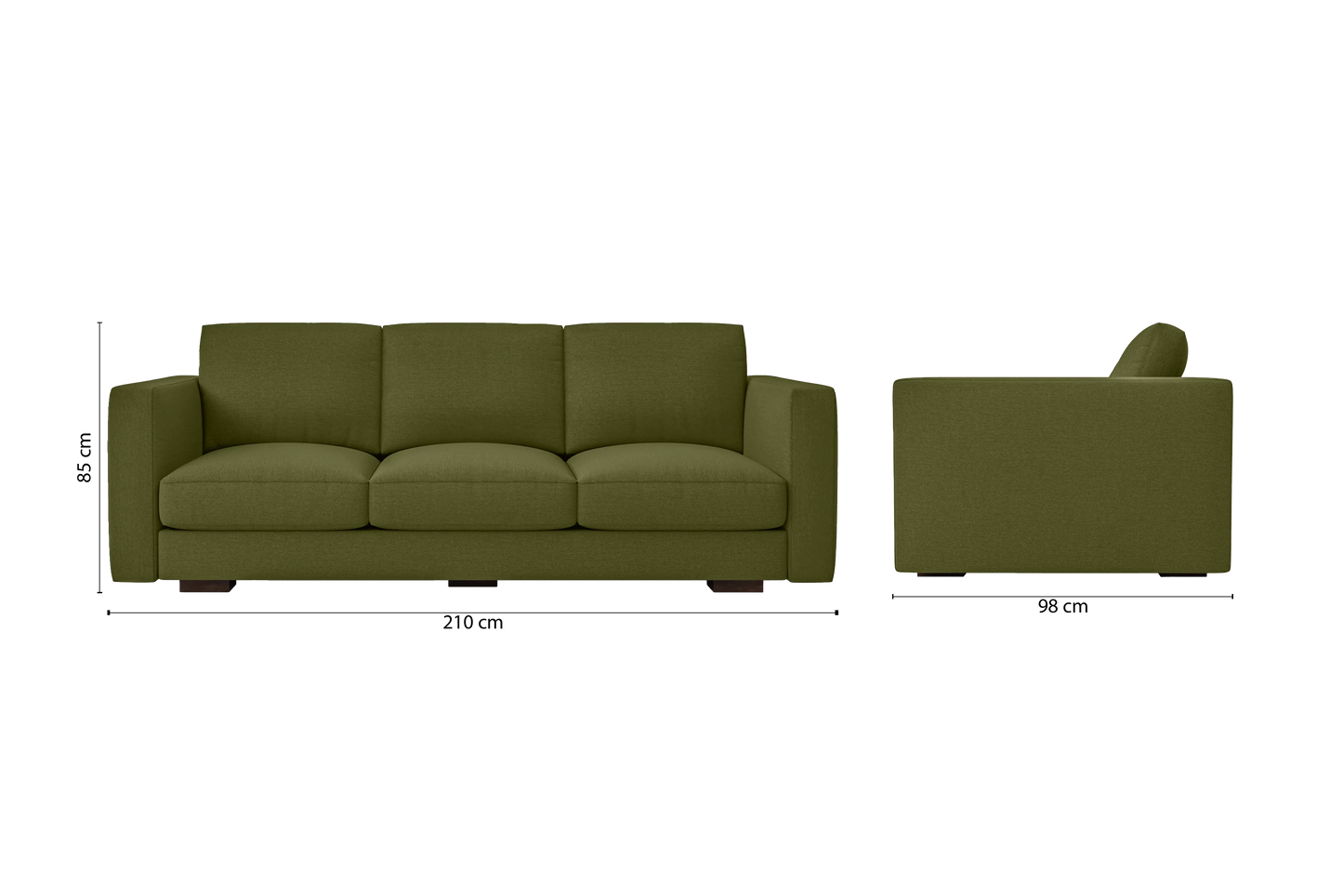 Messina 3 Seater Sofa Olive Linen Fabric