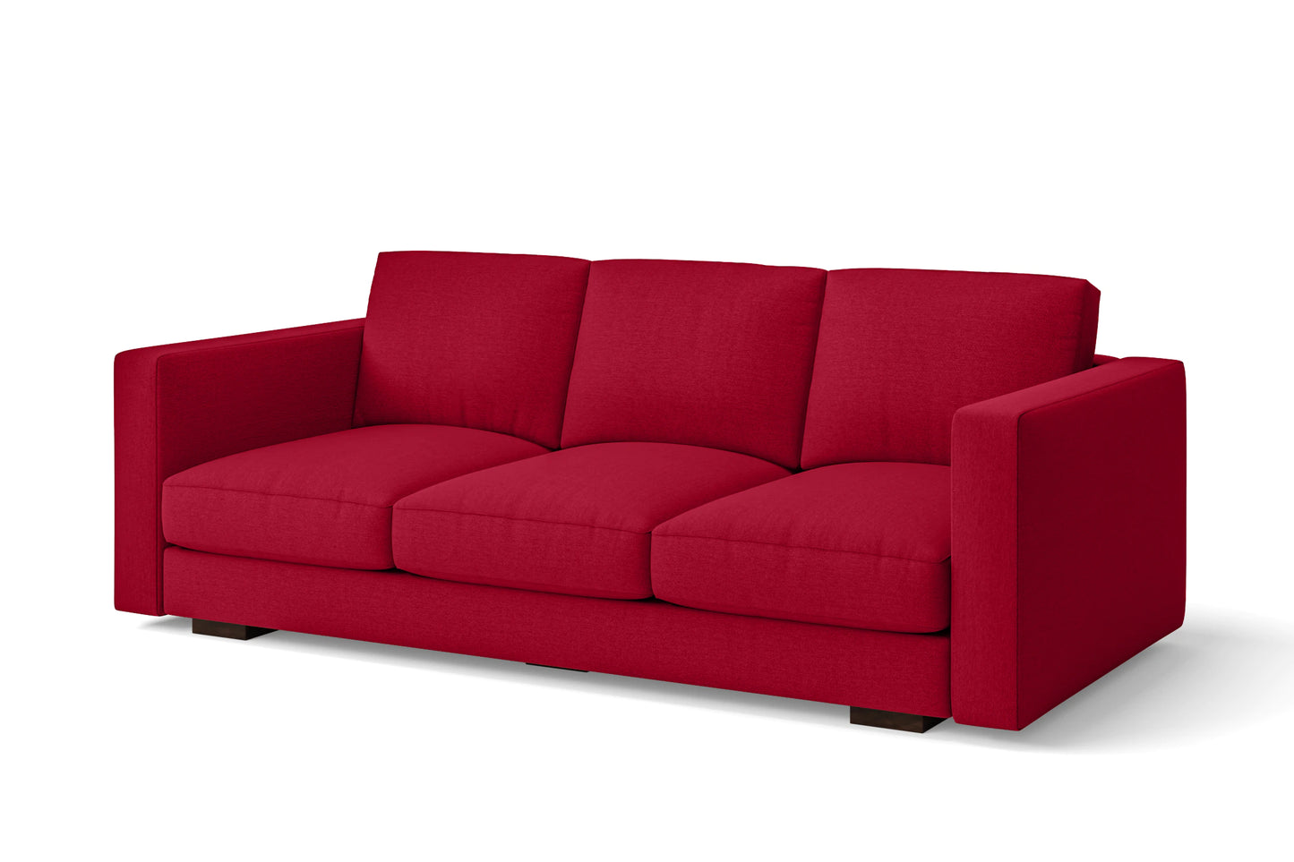 Messina 3 Seater Sofa Red Linen Fabric