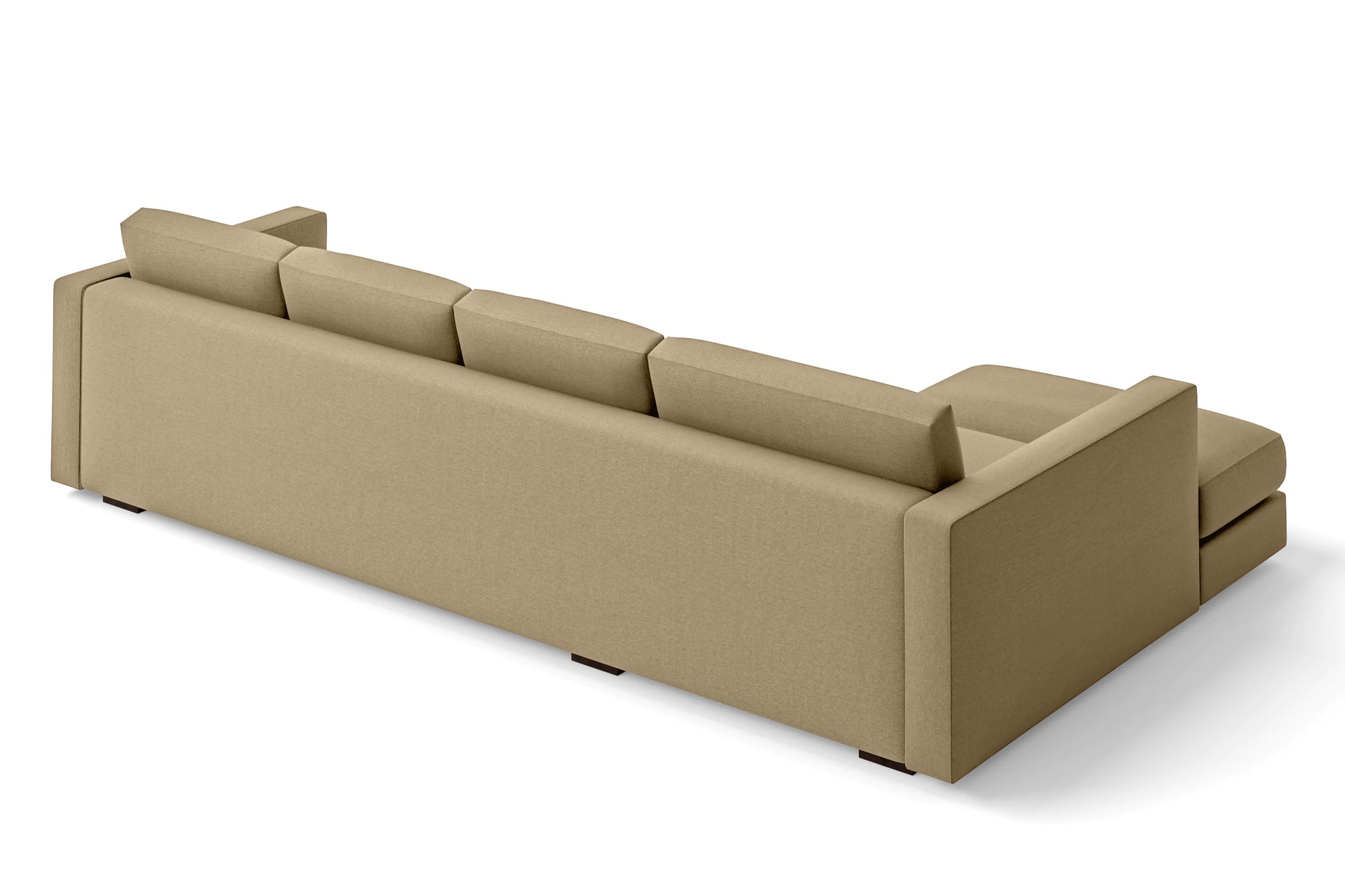 Messina 4 Seater Left Hand Facing Chaise Lounge Corner Sofa Beige Linen Fabric