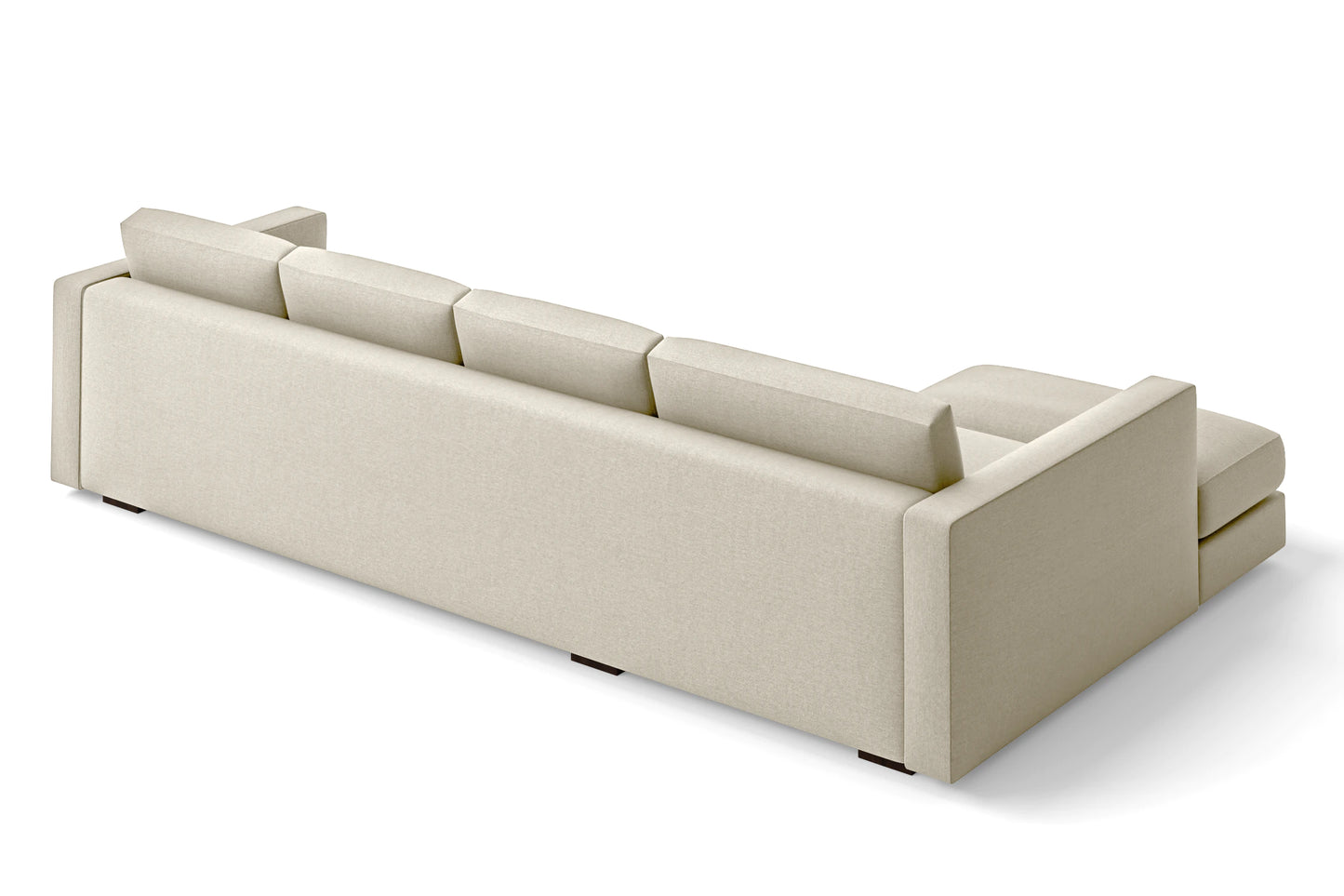 Messina 4 Seater Left Hand Facing Chaise Lounge Corner Sofa Cream Linen Fabric