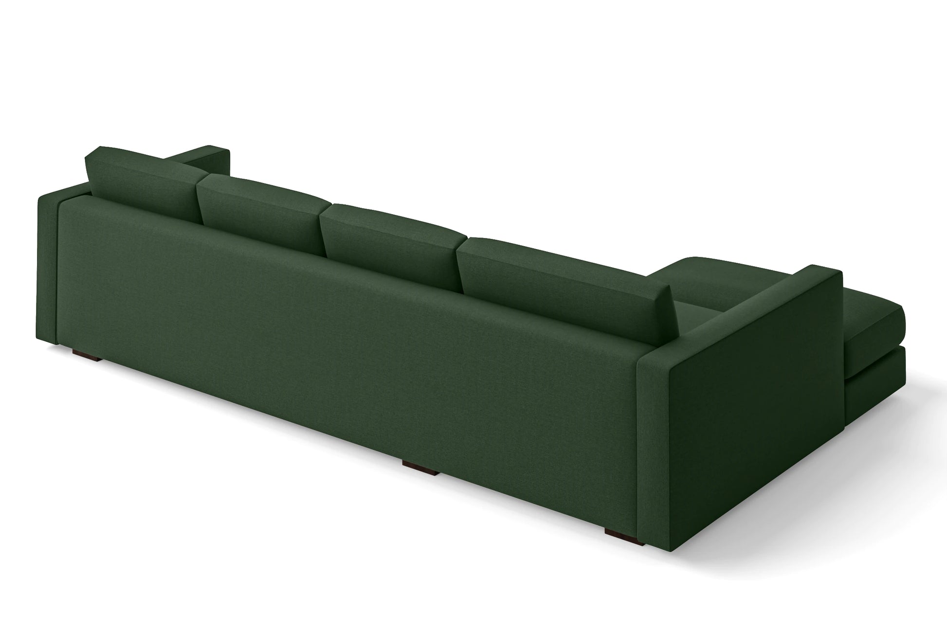 Messina 4 Seater Left Hand Facing Chaise Lounge Corner Sofa Forest Green Linen Fabric