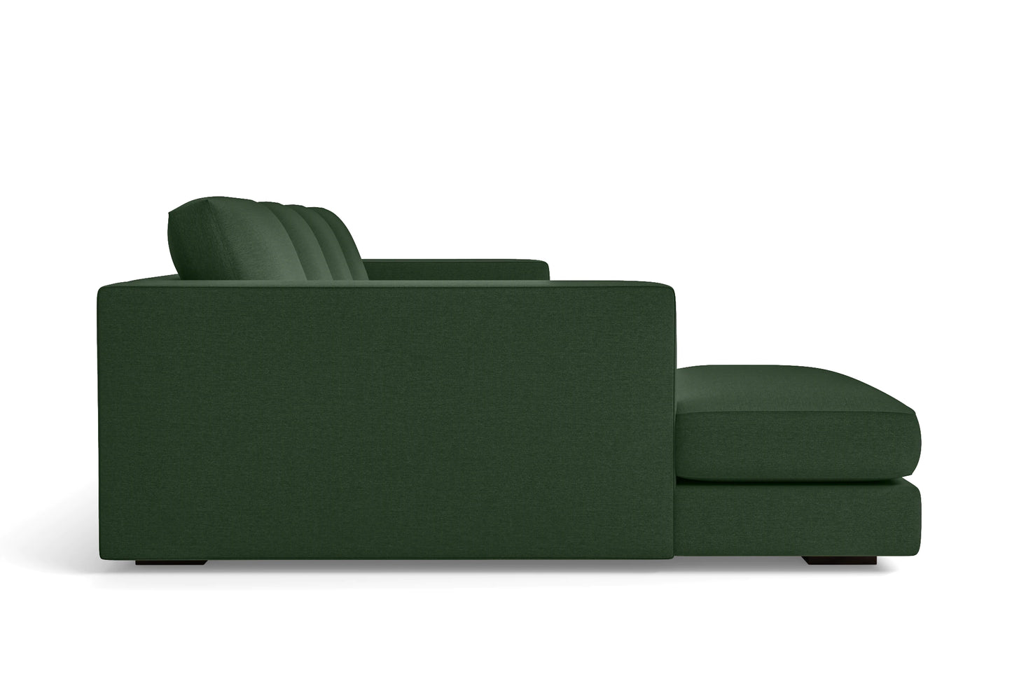 Messina 4 Seater Left Hand Facing Chaise Lounge Corner Sofa Forest Green Linen Fabric